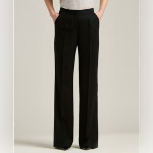 🆕 In Moda Pinstripe Sheen Elegant Black Women's Trousers, Wide Leg, Size 10